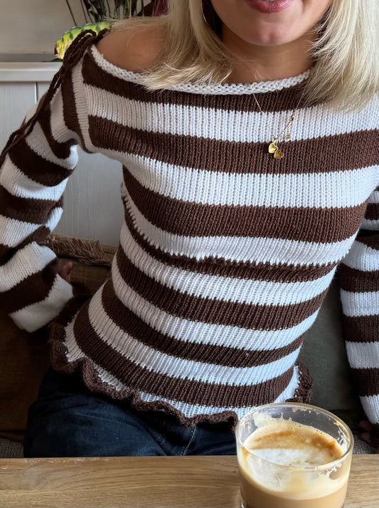 The Chocolate and White Amelie Knit