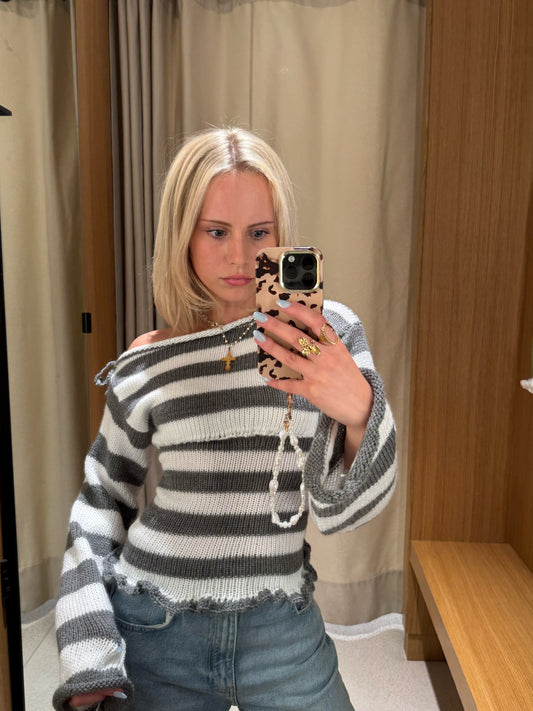 The Grey and White Amelie Knit