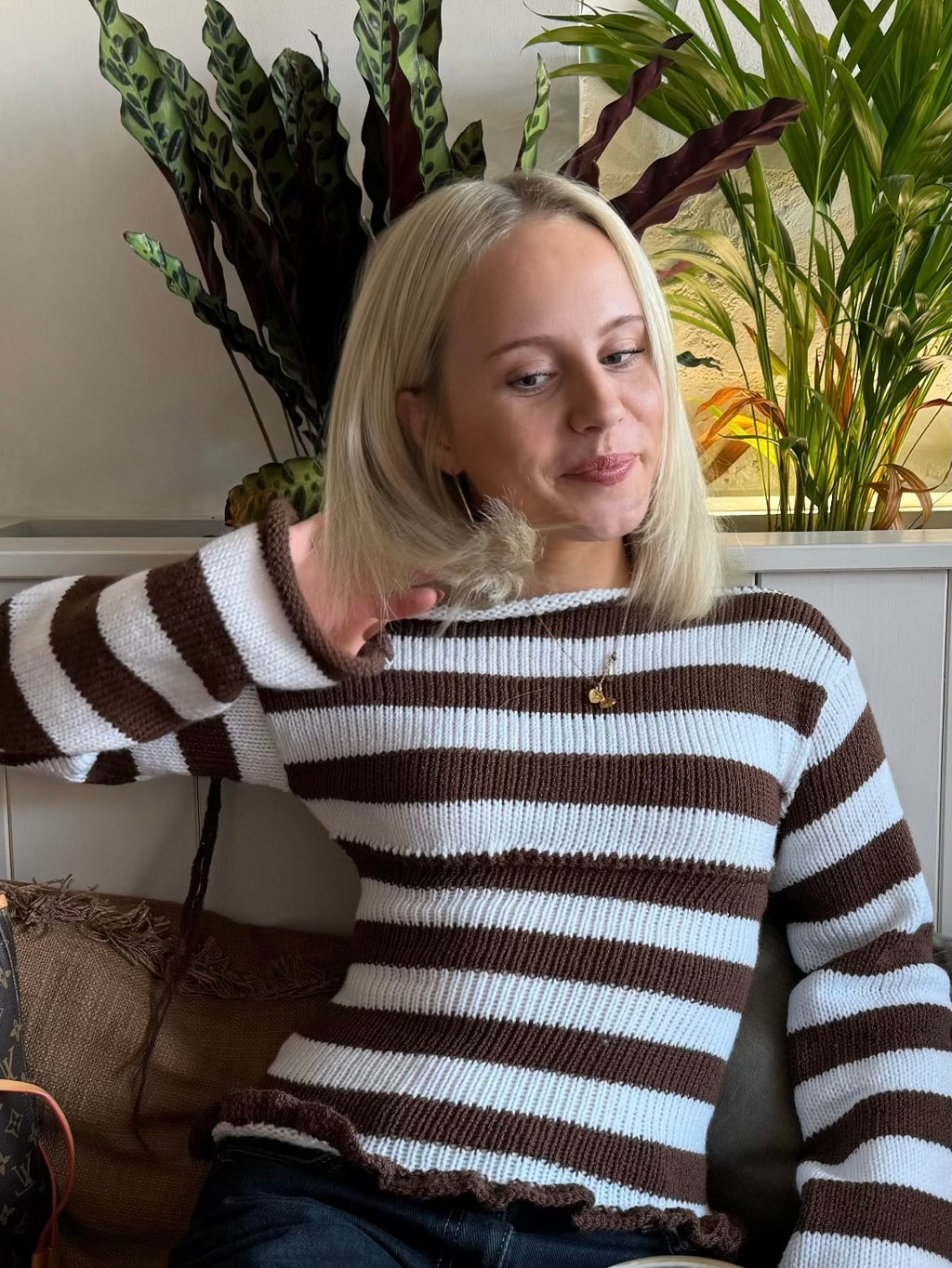 The Chocolate and White Amelie Knit