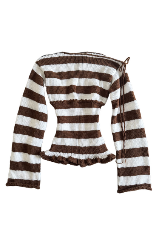 The Chocolate and White Amelie Knit
